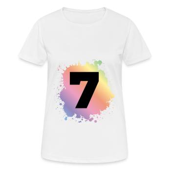 7 nombre de taches - T-shirt respirant Femme - blanc - Devant - AI Model Female 172 dark (172cm)