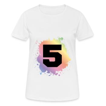 5 nombre de taches - T-shirt respirant Femme - blanc - Devant - AI Model Female 172 dark (172cm)