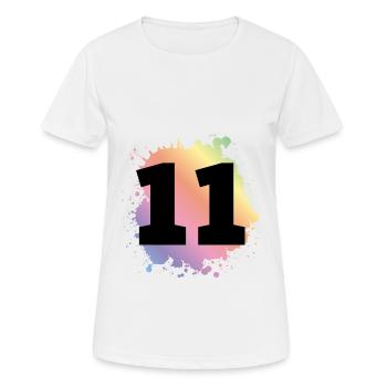 11 nombre de taches - T-shirt respirant Femme - blanc - Devant - AI Model Female 172 dark (172cm)
