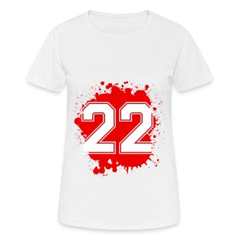 22 nombre de taches - T-shirt respirant Femme - blanc - Devant - AI Model Female 172 dark (172cm)