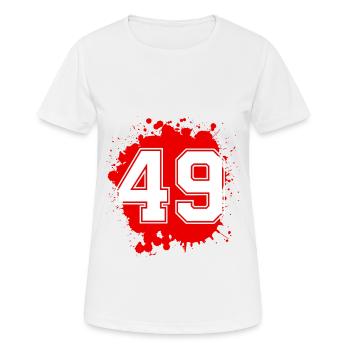 49 nombre de taches - T-shirt respirant Femme - blanc - Devant - AI Model Female 172 dark (172cm)