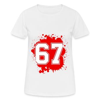 67 nombre de taches - T-shirt respirant Femme - blanc - Devant - AI Model Female 172 dark (172cm)