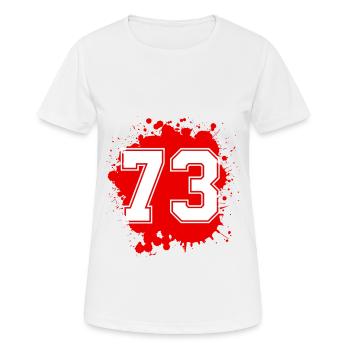 73 nombre de taches - T-shirt respirant Femme - blanc - Devant - AI Model Female 172 dark (172cm)