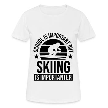 schule wichtig ski wichtiger - Frauen T-Shirt atmungsaktiv - Weiß - Vorne - AI Model Female 172 dark (172cm)