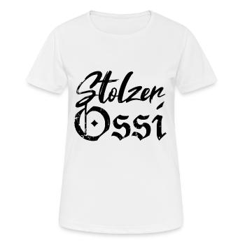 Stolzer Ossi Ostdeutschland - Frauen T-Shirt atmungsaktiv - Weiß - Vorne - AI Model Female 172 dark (172cm)