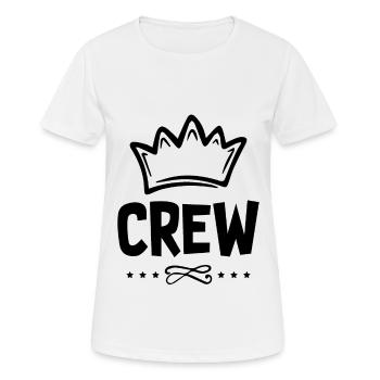 Crew - Frauen T-Shirt atmungsaktiv - Weiß - Vorne - AI Model Female 172 dark (172cm)