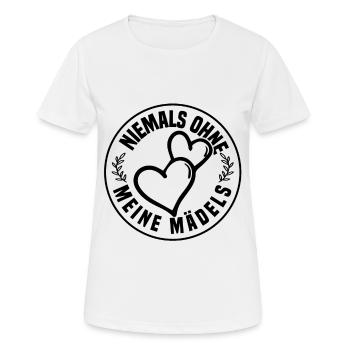 Niemals ohne meine Mädels - Frauen T-Shirt atmungsaktiv - Weiß - Vorne - AI Model Female 172 dark (172cm)