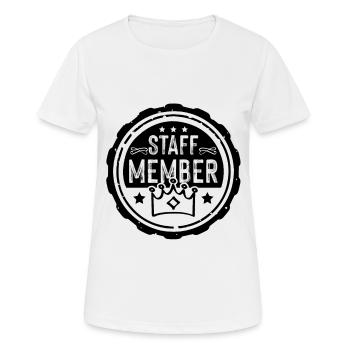 Membres du personnel - T-shirt respirant Femme - blanc - Devant - AI Model Female 172 dark (172cm)