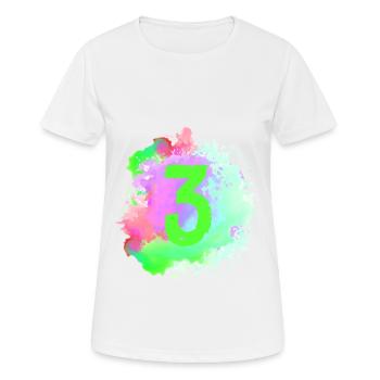 3 Nombre d’objets blob - T-shirt respirant Femme - blanc - Devant - AI Model Female 172 dark (172cm)