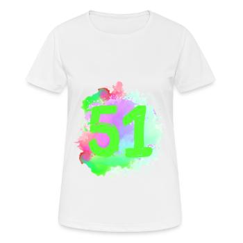 51 Nombre d’objets blob - T-shirt respirant Femme - blanc - Devant - AI Model Female 172 dark (172cm)