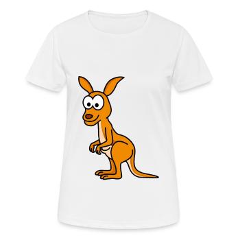 Kangaroo Comic - Frauen T-Shirt atmungsaktiv - Weiß - Vorne - AI Model Female 172 dark (172cm)
