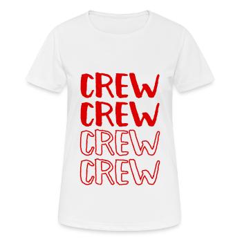Crew - Frauen T-Shirt atmungsaktiv - Weiß - Vorne - AI Model Female 172 dark (172cm)