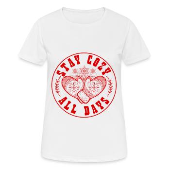 Winter Kalt - Frauen T-Shirt atmungsaktiv - Weiß - Vorne - AI Model Female 172 dark (172cm)