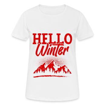 Hello Winter - Frauen T-Shirt atmungsaktiv - Weiß - Vorne - AI Model Female 172 dark (172cm)
