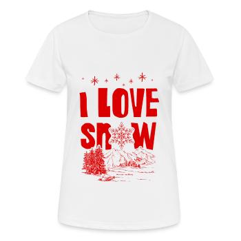 I Love Snow - Frauen T-Shirt atmungsaktiv - Weiß - Vorne - AI Model Female 172 dark (172cm)