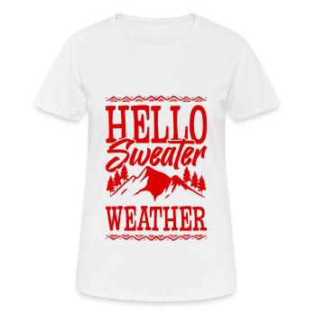 Bonjour Pull Météo - T-shirt respirant Femme - blanc - Devant - AI Model Female 172 dark (172cm)
