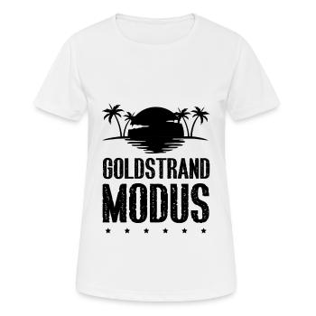 Goldstrand Modus - Frauen T-Shirt atmungsaktiv - Weiß - Vorne - AI Model Female 172 dark (172cm)