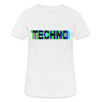 TECHNO DJ Raver EDM Rave Party Geschenk - Frauen T-Shirt atmungsaktiv - Weiß - Vorne - AI Model Female 172 dark (172cm)
