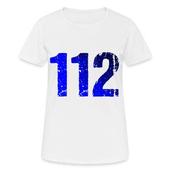 112 Blue Light Emergency Rescue - Women's Breathable T-Shirt - white - Front - AI Model Female 172 dark (172cm)