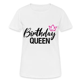 Anniversaire Reine Königin Geburtstag - T-shirt respirant Femme - blanc - Devant - AI Model Female 172 dark (172cm)