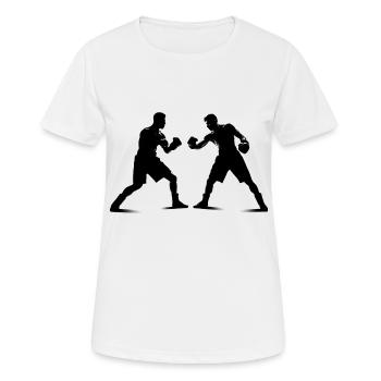 Boxen - Frauen T-Shirt atmungsaktiv - Weiß - Vorne - AI Model Female 172 dark (172cm)