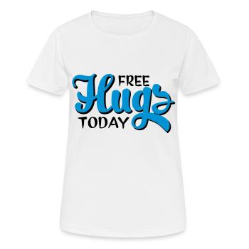 hugs - Women's Breathable T-Shirt - white - Front - AI Model Female 172 dark (172cm)