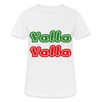 Yalla Yalla - Frauen T-Shirt atmungsaktiv - Weiß - Vorne - AI Model Female 172 dark (172cm)