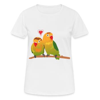 Inséparables sur une branche - T-shirt respirant Femme - blanc - Devant - AI Model Female 172 dark (172cm)