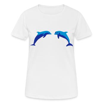 Dolphins, Dolphin - Women's Breathable T-Shirt - white - Front - AI Model Female 172 dark (172cm)
