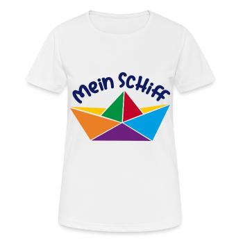 Mein Schiff - Frauen T-Shirt atmungsaktiv - Weiß - Vorne - AI Model Female 172 dark (172cm)