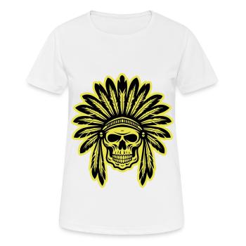 Apache Indian Chief Skull - Women's Breathable T-Shirt - white - Front - AI Model Female 172 dark (172cm)