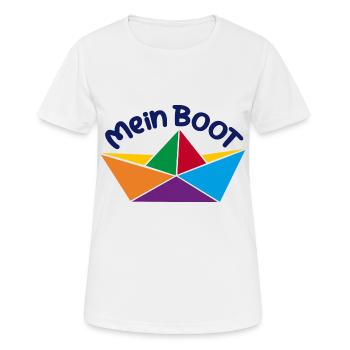Mein Boot - Frauen T-Shirt atmungsaktiv - Weiß - Vorne - AI Model Female 172 dark (172cm)