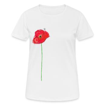 Poppy paint - Women's Breathable T-Shirt - white - Front - AI Model Female 172 dark (172cm)
