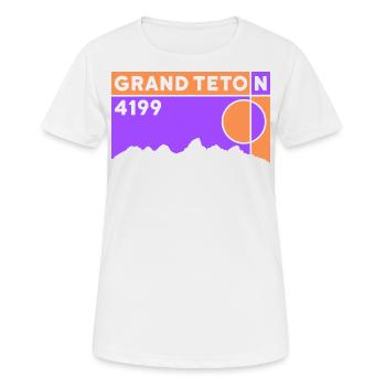 Grand Teton Finisher Hiking Wyoming Keepsake Gift - Women's Breathable T-Shirt - white - Front - AI Model Female 172 dark (172cm)