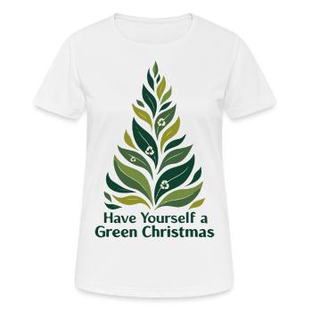 Umweltfreundlicher Grüner Weihnachtsbaum - Frauen T-Shirt atmungsaktiv - Weiß - Vorne - AI Model Female 172 dark (172cm)