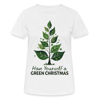Umweltfreundlicher Grüner Weihnachtsbaum - Frauen T-Shirt atmungsaktiv - Weiß - Vorne - AI Model Female 172 dark (172cm)