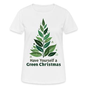 Umweltfreundlicher Grüner Weihnachtsbaum - Frauen T-Shirt atmungsaktiv - Weiß - Vorne - AI Model Female 172 dark (172cm)