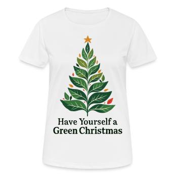 Umweltfreundlicher Grüner Weihnachtsbaum - Frauen T-Shirt atmungsaktiv - Weiß - Vorne - AI Model Female 172 dark (172cm)