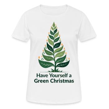 Umweltfreundlicher Grüner Weihnachtsbaum - Frauen T-Shirt atmungsaktiv - Weiß - Vorne - AI Model Female 172 dark (172cm)
