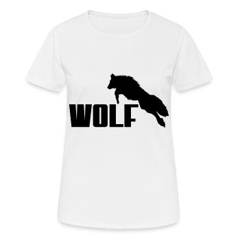 Wolf logo - Women's Breathable T-Shirt - white - Front - AI Model Female 172 dark (172cm)
