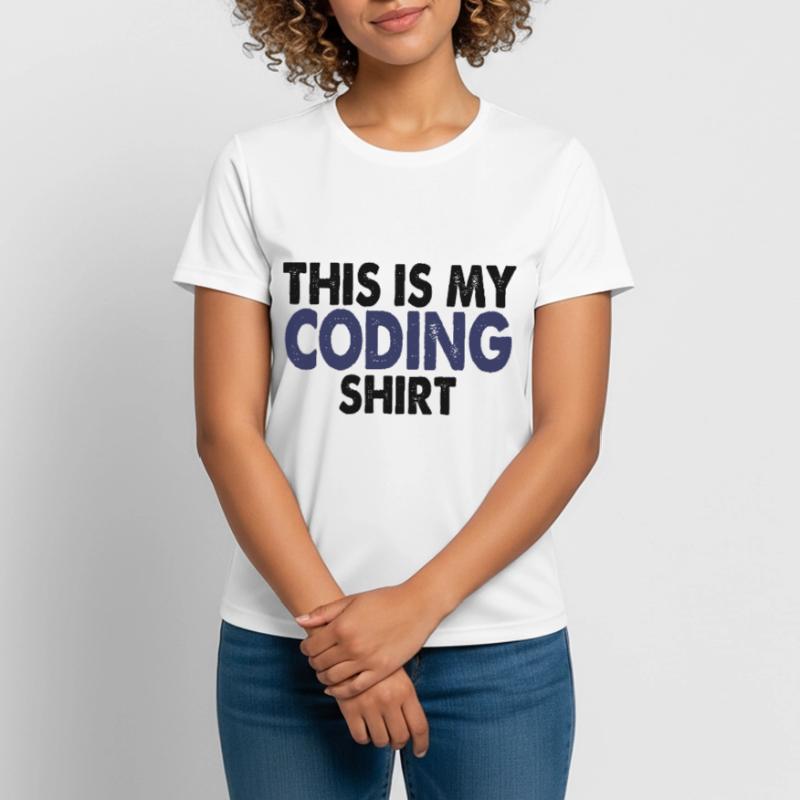 Programmation informatique de nerd de codage T-shirt respirant Femme