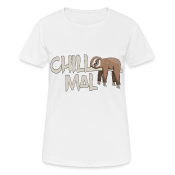Chill mal Faultier chillen relaxen abhängen - Frauen T-Shirt atmungsaktiv - Weiß - Vorne - AI Model Female 172 dark (172cm)