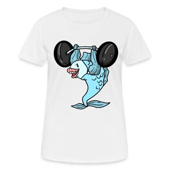 Poisson de pompage - T-shirt respirant Femme - blanc - Devant - AI Model Female 172 dark (172cm)