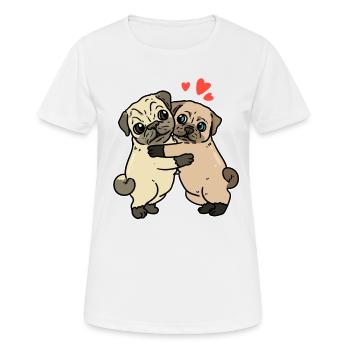 Möpse | Mops - Frauen T-Shirt atmungsaktiv - Weiß - Vorne - AI Model Female 172 dark (172cm)