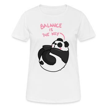 Panda Balance est la clé - T-shirt respirant Femme - blanc - Devant - AI Model Female 172 dark (172cm)