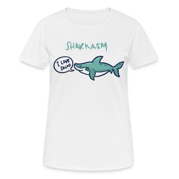 Sharkasm - T-shirt respirant Femme - blanc - Devant - AI Model Female 172 dark (172cm)