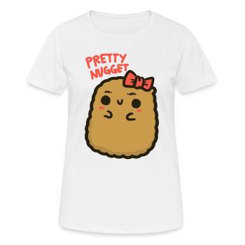 Pretty Nugget - Frauen T-Shirt atmungsaktiv - Weiß - Vorne - AI Model Female 172 dark (172cm)