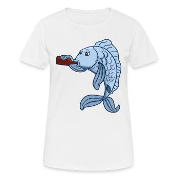 Drunk Fish - Frauen T-Shirt atmungsaktiv - Weiß - Vorne - AI Model Female 172 dark (172cm)