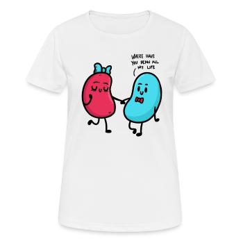Partenaire de haricot - T-shirt respirant Femme - blanc - Devant - AI Model Female 172 dark (172cm)