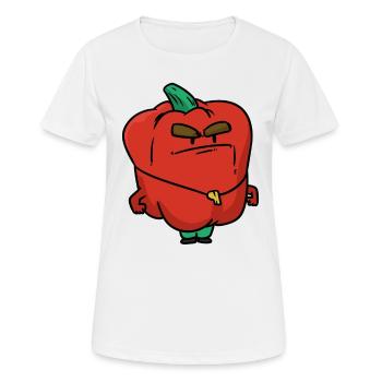 Bellpepper Coach, poivrons - T-shirt respirant Femme - blanc - Devant - AI Model Female 172 dark (172cm)